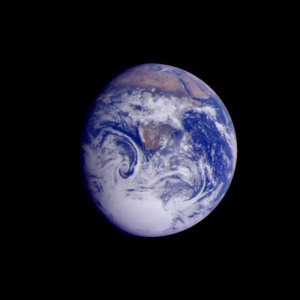Earth, as photographed from Galileo in December. Photo credit NASA